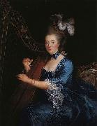 Francois-Hubert Drouais Portrait of Genevieve Rinteau de Verrieres, Mistress of Maurice de Saxe painting